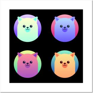 Gradient Cats Posters and Art